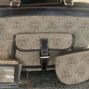 Dooney & Bourke Beige and Dark Brown Handbag Set